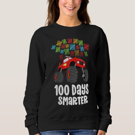 Jongens 100e dag schoolgeld Shirt Monster Truck 10 (Voorkant)