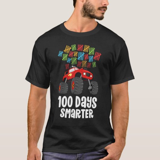 Jongens 100e dag schoolgeld Shirt Monster Truck 10 (Voorkant)