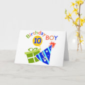 Jongens 10e verjaardag kaart (Gele Bloem)