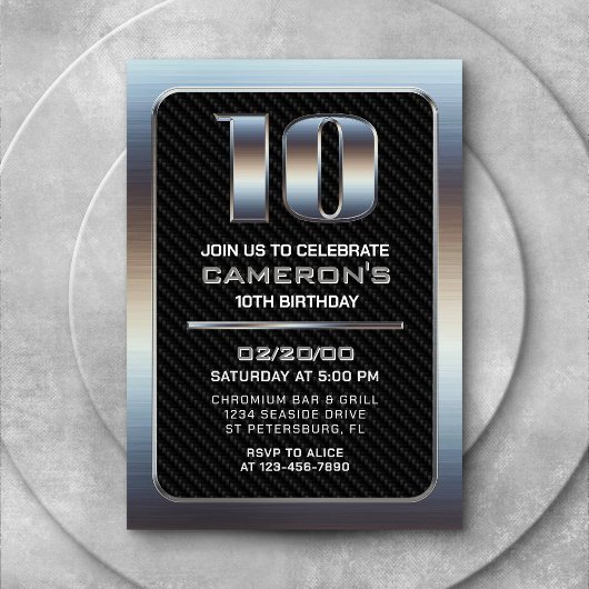 Jongen's 10e verjaardag uitnodiging