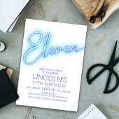 Jongens 11e Neon Pool Verjaardag Kaart