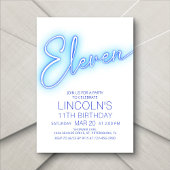 Jongens 11e Neon Pool Verjaardag Kaart