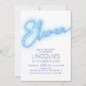 Jongens 11e Neon Pool Verjaardag Kaart (Voorkant)