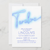 Jongens 12e Neon Pool Verjaardag Kaart (Voorkant)