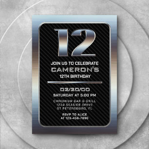 Jongen's 12e verjaardag uitnodiging