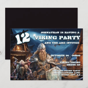 Jongens 12e Viking verjaardag Krijger & Demonen Kaart