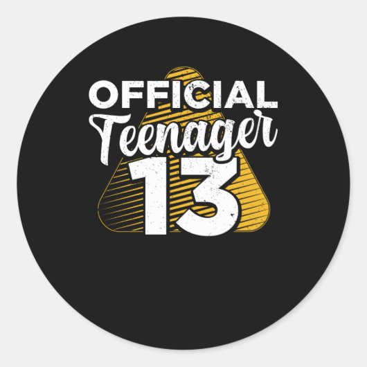 Jongens 13e verjaardag Officiële Tiener Ronde Sticker (Voorkant)