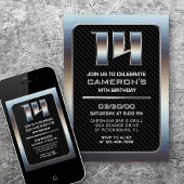 Jongen's 14e verjaardag uitnodiging