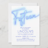 Jongens 15e Neon Pool Verjaardag Kaart (Voorkant)