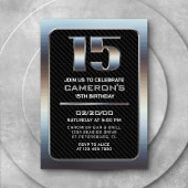 Jongen's 15e verjaardag uitnodiging