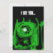 Jongens 16e verjaardag Cybergoth Skull Invitatio Kaart (Voorkant)