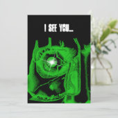 Jongens 16e verjaardag Cybergoth Skull Invitatio Kaart (Staand voorkant)