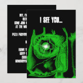 Jongens 16e verjaardag Cybergoth Skull Invitatio Kaart (Voorkant / Achterkant)