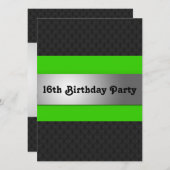 Jongen's 16e verjaardag kaart (Voorkant / Achterkant)