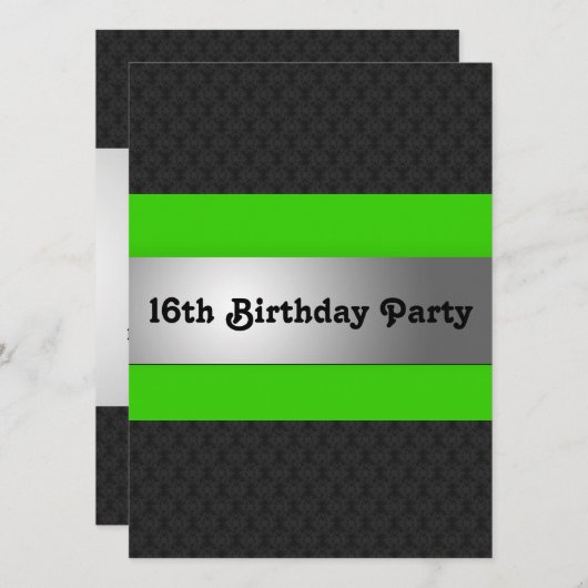 Jongen's 16e verjaardag kaart (Voorkant / Achterkant)