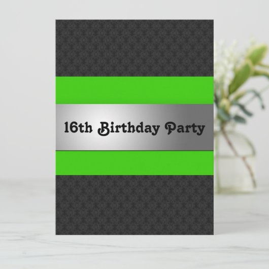 Jongen's 16e verjaardag kaart (Staand voorkant)