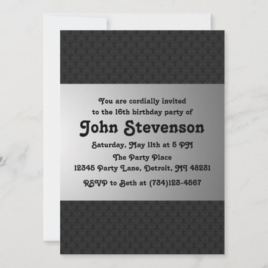 Jongen's 16e verjaardag kaart (Achterkant)