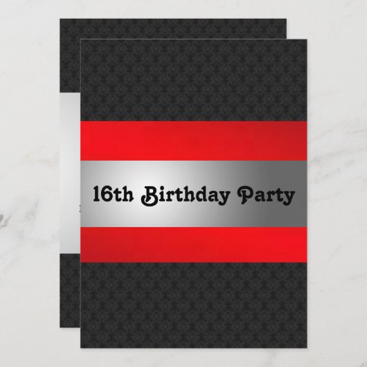 Jongen's 16e verjaardag kaart (Voorkant / Achterkant)