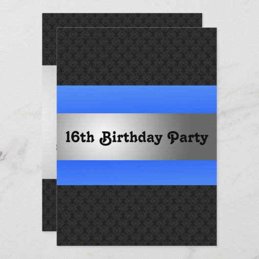 Jongen's 16e verjaardag kaart (Voorkant / Achterkant)