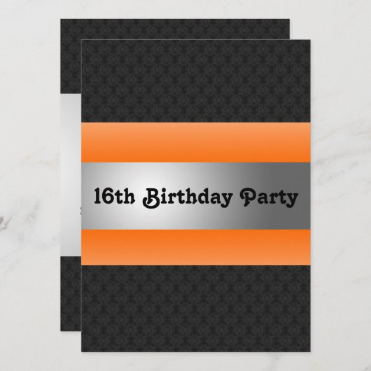 Jongen's 16e verjaardag kaart (Voorkant / Achterkant)