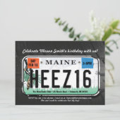 Jongens 16e verjaardag Maine Uitnodiging (Staand voorkant)