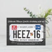 Jongen's 16e verjaardag Maryland Kaart (Staand voorkant)