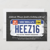 Jongens 16e verjaardag Michigan Uitnodiging (Voorkant)