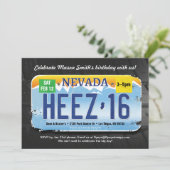 Jongen's 16e verjaardag Nevada Licentie uitnodigen Kaart