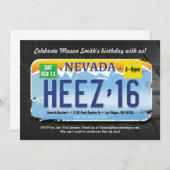 Jongen's 16e verjaardag Nevada Licentie uitnodigen Kaart