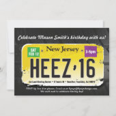 Jongen's 16e verjaardag New Jersey Kaart (Voorkant)