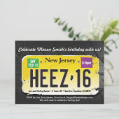Jongen's 16e verjaardag New Jersey Kaart (Staand voorkant)