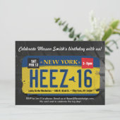 Jongen's 16e verjaardag New York Uitnodiging (Staand voorkant)