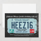 Jongens 16e verjaardag RI-licentie uitnodiging (Voorkant / Achterkant)