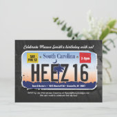 Jongen's 16e verjaardag South Carolina License Uit Kaart (Staand voorkant)