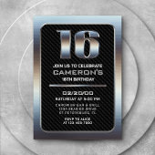 Jongen's 16e verjaardag uitnodiging