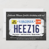 Jongens 16e verjaardag Virginia Uitnodiging (Voorkant)