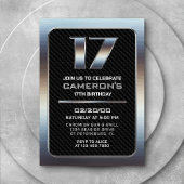 Jongen's 17e verjaardag uitnodiging