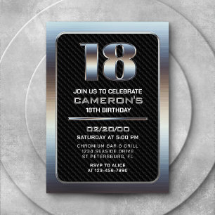 Jongen's 18e verjaardag uitnodiging