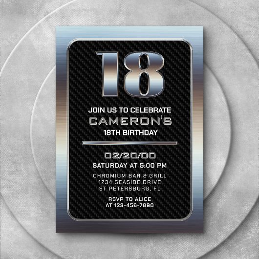 Jongen's 18e verjaardag uitnodiging