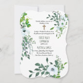 JONGENS 1e HEILIGE COMMUNIE Blauwe Bloemen Kaart (Voorkant)