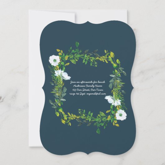 JONGENS 1e HEILIGE COMMUNIE Blauwe Bloemen Kaart (Achterkant)