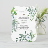 JONGENS 1e HEILIGE COMMUNIE Blauwe Bloemen Kaart (Staand voorkant)