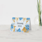 Jongens 1e verjaardag Blauw Oerwoud Hartelijk dank Bedankkaart (Voorkant)