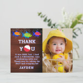 Jongens 1e verjaardag kleine visser O vishally One Bedankkaart (Staand voorkant)