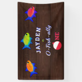 Jongens 1e verjaardag kleine visser O vishally One Spandoek (Verticaal)