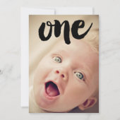 Jongens 1e verjaardag nummer één foto overlay kaart (Voorkant)