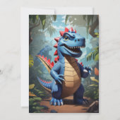 Jongen's 1e verjaardag schattige dinausor grappige kaart (Achterkant)