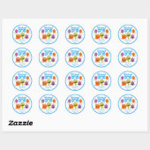 Jongens 1e Verjaardagsfeestje Monsters Sticker (Vel)