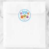 Jongens 1e Verjaardagsfeestje Monsters Sticker (Tas)