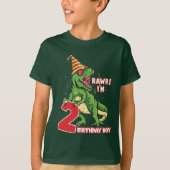 jongens 2e Birthday dinosaur T-shirt (Voorkant)